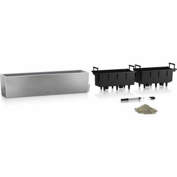 Self-watering flowerpot Lechuza Silver 79 x 19 x 19 cm Rectangular,,,