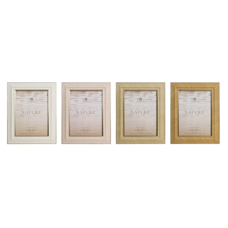 Photo frame Home ESPRIT Brown Beige Crystal polystyrene Scandinavian (4 Units),,,
