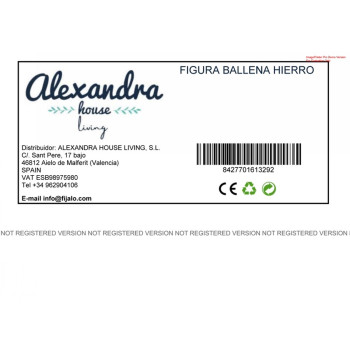 Dekoratyvinė figūrėlė Alexandra House Living Geltona Banginis Geležis,,,