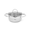 Stockpot CALLISTO 18x8.5 cm / 1.9 LTR with glass lid, pouring lip and lid strainer (stainless steel)