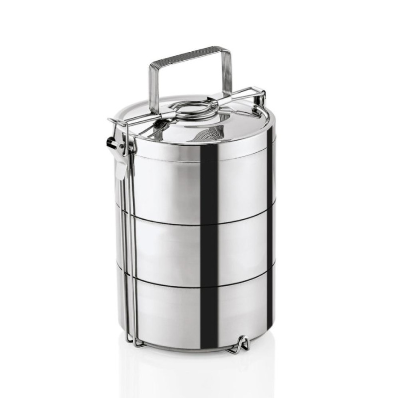 IZOLĒTS PĀRTIKAS ЕМКОСТЬ , 3 TRAUKI KATRS 900ML, D16/H28CM, SUDRABA KR., N/T, WAS