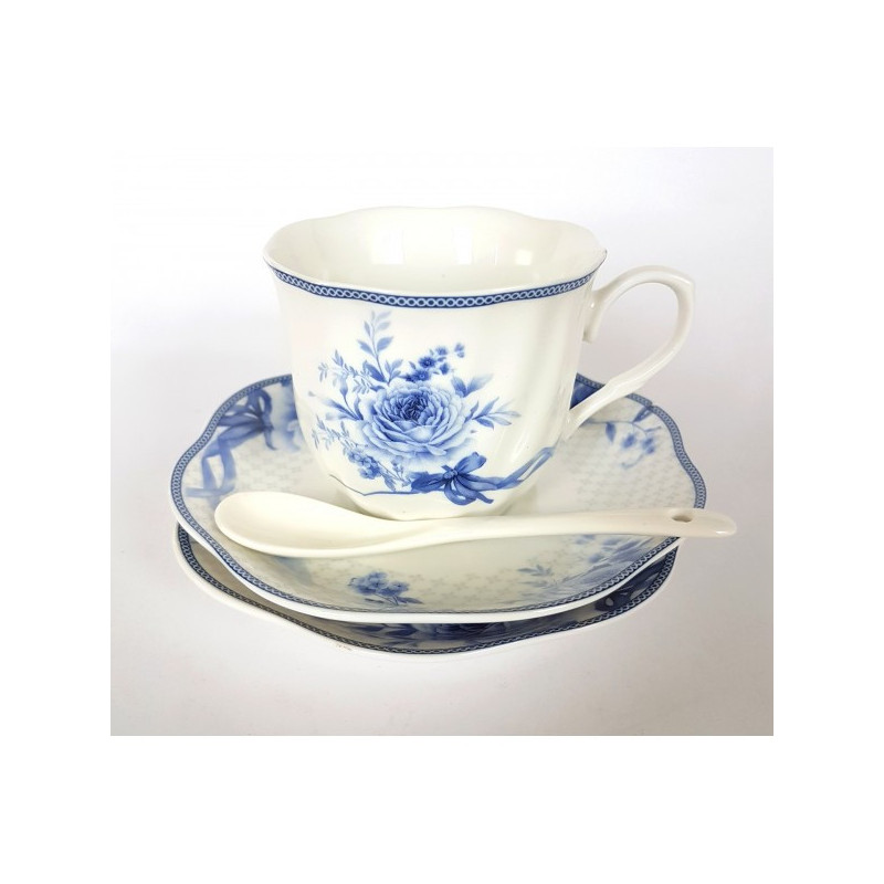 Puodukų 220ml s/l ir karote 24шт. komplekts WW-13