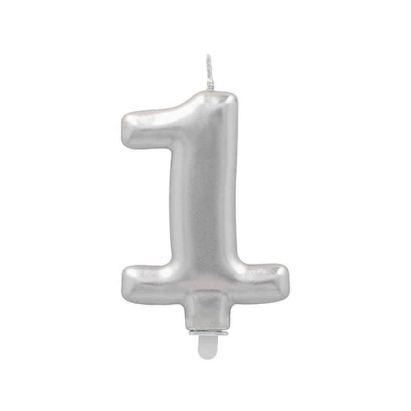CANDLE-CIPARS ''1'', 7CM, SUDRABA 0.033kg/iepak., Pap Star