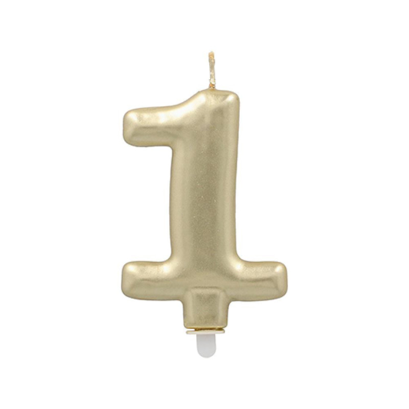 СВЕЧА  -CIPARS ''1'', 7CM, золотой  0.033kg/iepak., Pap Star