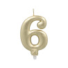 CANDLE-CIPARS ''6'', 7CM, gold  0.033kg/iepak., Pap Star