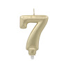CANDLE-CIPARS ''7'', 7CM, gold  0.033kg/iepak., Pap Star