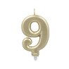 CANDLE-CIPARS ''9'', 7CM, gold  0.033kg/iepak., Pap Star