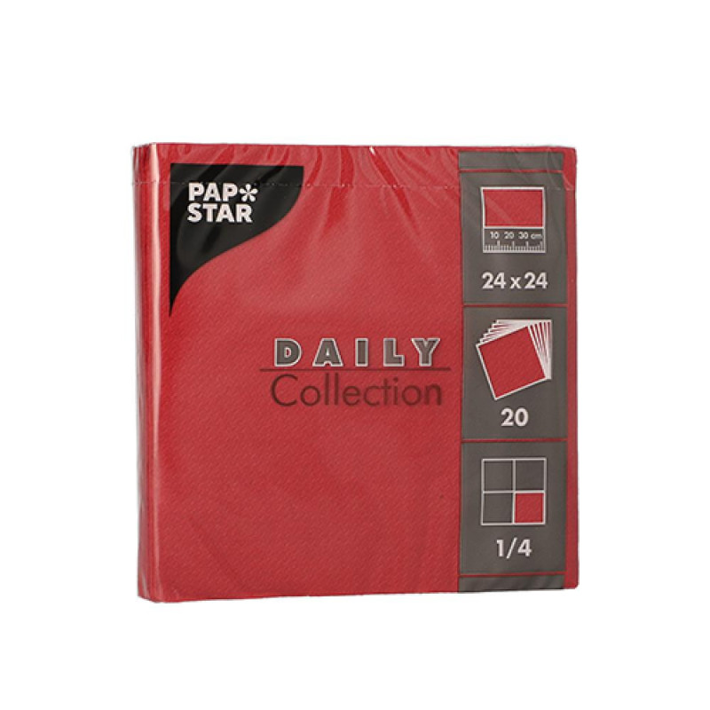 DAILY COLLECTION SALVETES 20GAB., 24x24CM, BORDO 0.0431kg/iepak., Pap Star