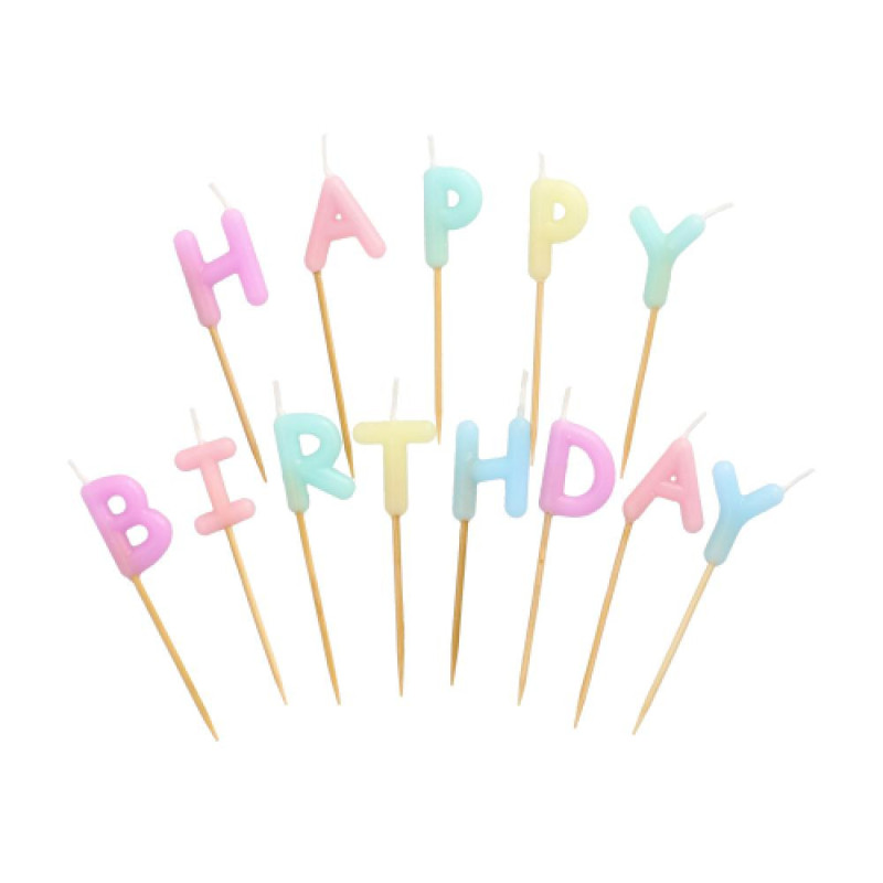 HAPPY BIRTHDAY SVECĪTES TORTEI 13PC.., PASTEĻKRĀSĀ 0.0319kg/iepak., Pap Star