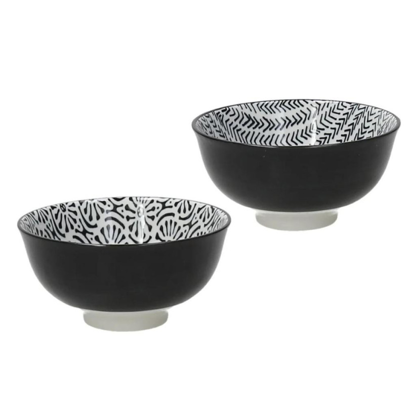 CHAKRA BĻODIŅAS D12CM, SET. 6PC., MELNWHITE, KERAMIKA, Tognana