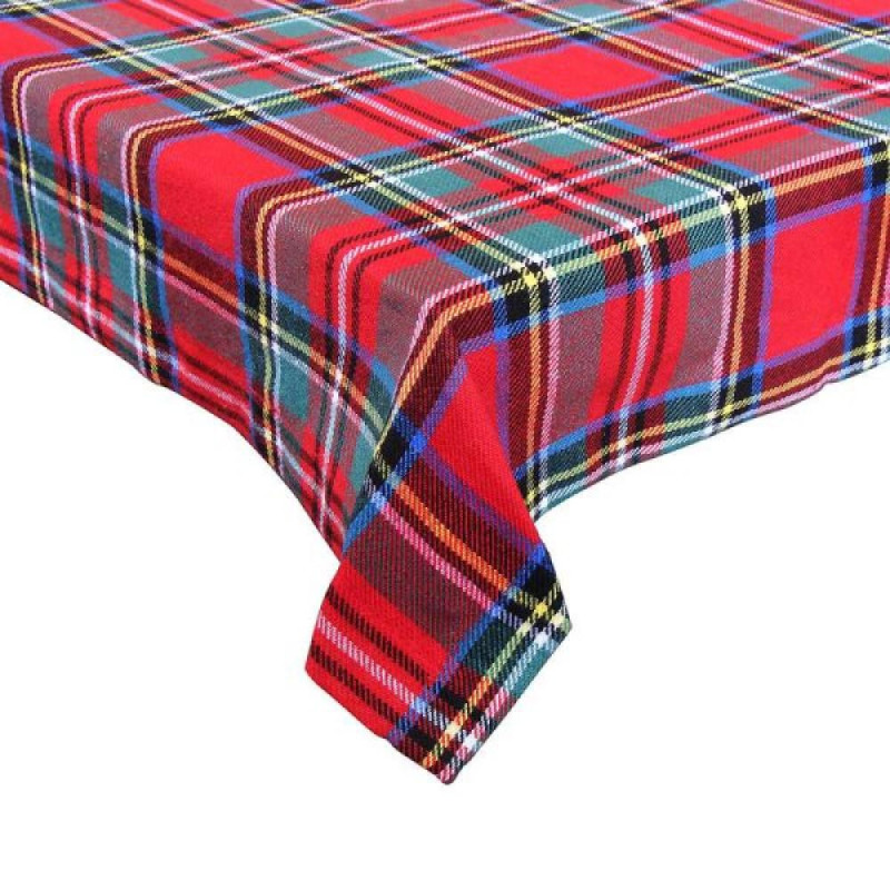 TARTAN DUBLINO DINING ROOMS CELIŅŠ 140X140CM, SARKANS, RŪTOTS, KOKVILNA, Tognana