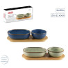 UZKODU TRAUKU SET. 2PC., D10CM/18x10CM, AR PALIKTNI 28X11.5CM, ASORTĒTAS KR., KERAMIKA/BAMBUSS, Anitex