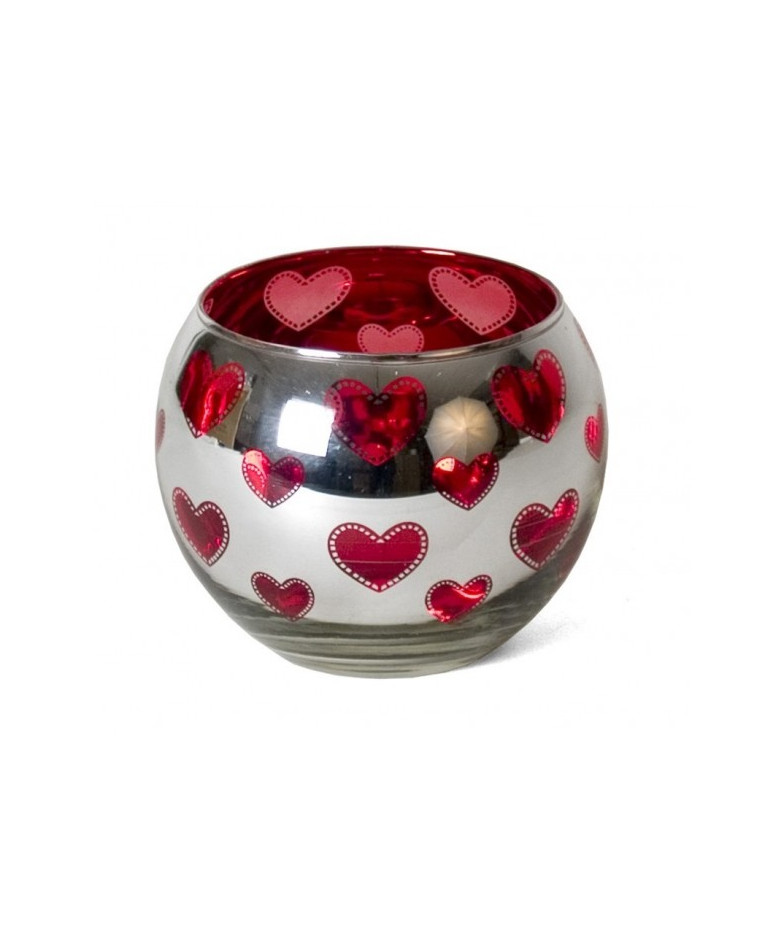 Glass candle holder, 10.5x8.5 cm, decorative.