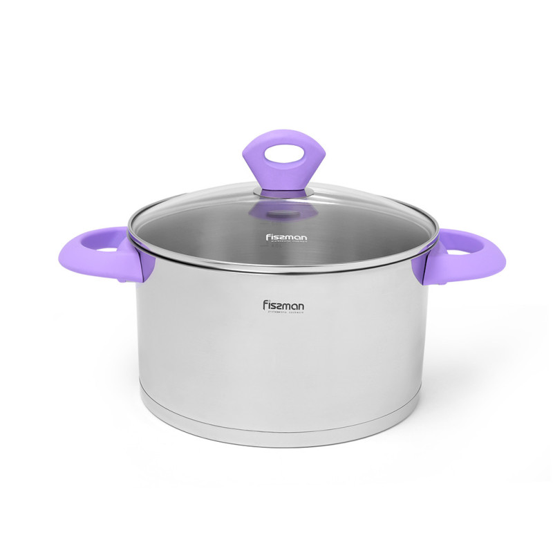 Stockpot MIRABELLE with glass lid 20x10 cm / 3.1 LTR (stainless steel)