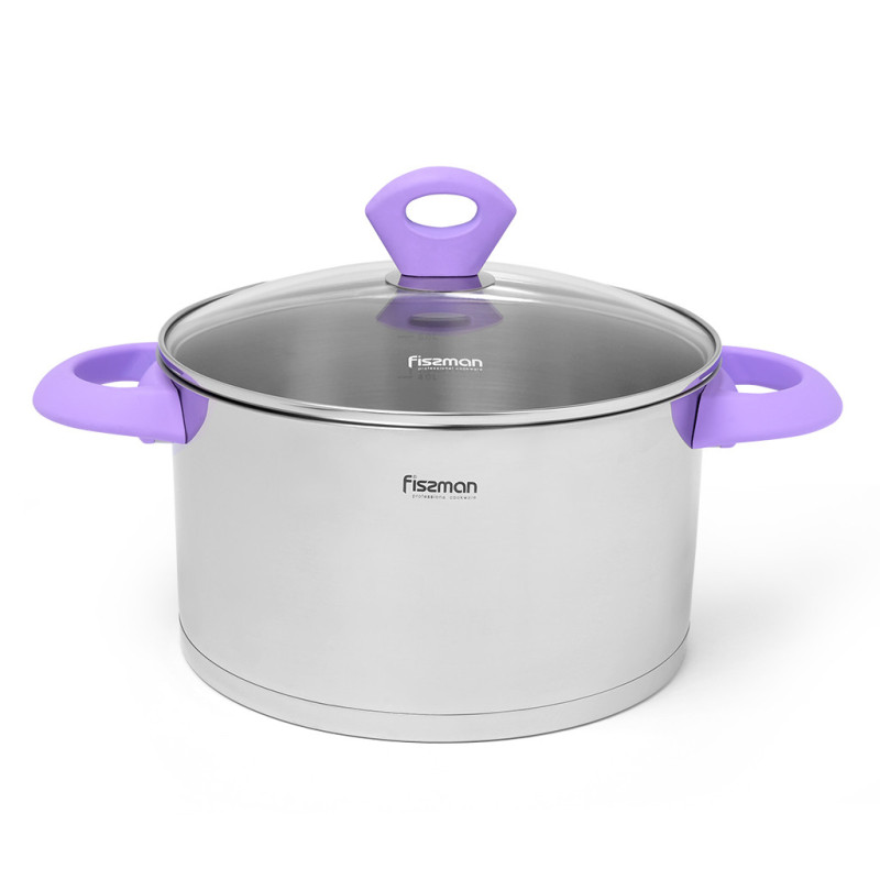 Stockpot MIRABELLE with glass lid 24x13.5 cm / 6.1 LTR (stainless steel)