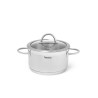 Stockpot BENJAMIN 16x9 cm / 1.8 LTR with glass lid (stainless steel)