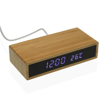 Alarm Clock Versa Bamboo Minimalist 7,3 x 3,5 x 16 cm,,,