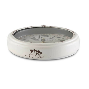 Wall Clock Versa Antiques White Steel Vintage 4,5 x 28 x 22 cm,,,
