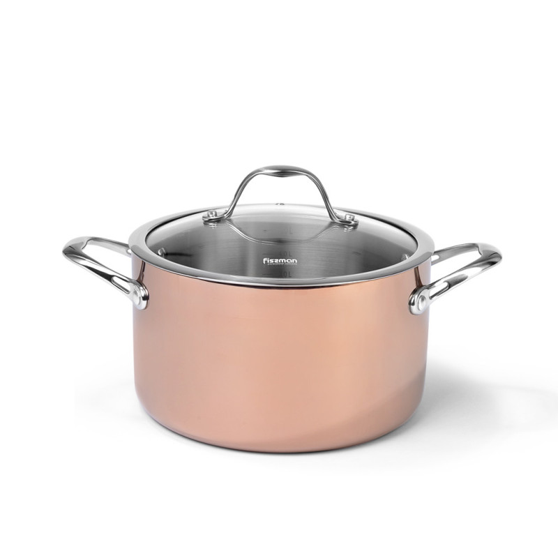 Stockpot MONRO 20x12 cm / 3.7 LTR with glass lid (stainless steel)
