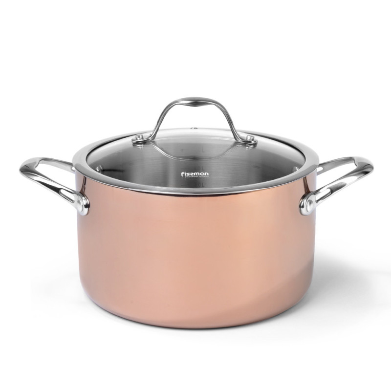 Stockpot MONRO 24x13.5 cm / 6 LTR with glass lid (stainless steel)