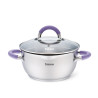 Stockpot ANNETTE 20x10 cm / 2.5 LTR with glass lid, pouring lip and lid strainer (stainless steel)