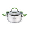 Stockpot CHARLOTTE 18x9 cm / 2 LTR with glass lid, pouring lip and lid strainer (stainless steel)