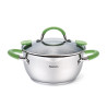 Stockpot CHARLOTTE 20x10 cm / 2.5 LTR with glass lid, pouring lip and lid strainer (stainless steel)