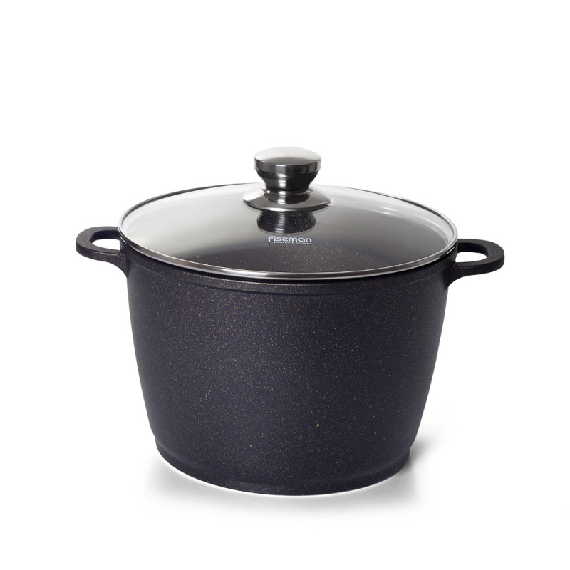 Stockpot EMMA 24x17 cm / 6.3 LTR with glass lid with induction bottom (aluminium with non-stick coating)