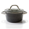 Stockpot ELBRUS STONE 24x12 cm / 4,3 LTR with glass lid with induction bottom (aluminium with non-stick coating)