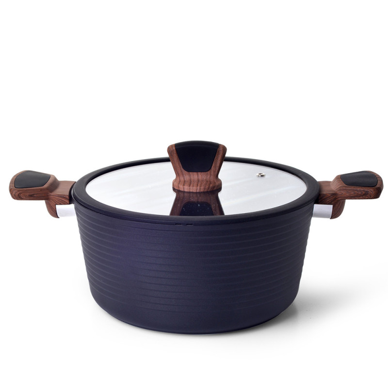 Stockpot DIAMOND 28x13.5 cm / 7.1 LTR with glass lid (aluminium with non-stick coating)