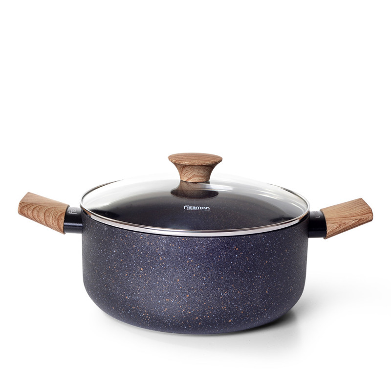 Stockpot SPARK STONE 20x9 cm / 2.8 LTR with glass lid with induction bottom (aluminium with non-stick coating)