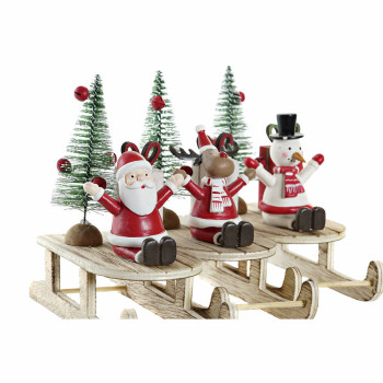 Jõuluehe DKD Home Decor Puit Jõuluvana (14 x 6 x 13 cm) (3 pcs),,,
