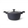 Stockpot MIDNIGHT SYDNEY 20x9.5 см / 2.5 LTR with glass lid and induction bottom (aluminium with non-stick coating)