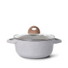Stockpot BORNEO 20x9 cm / 2.3 LTR with glass lid with induction bottom (aluminium with non-stick coating)