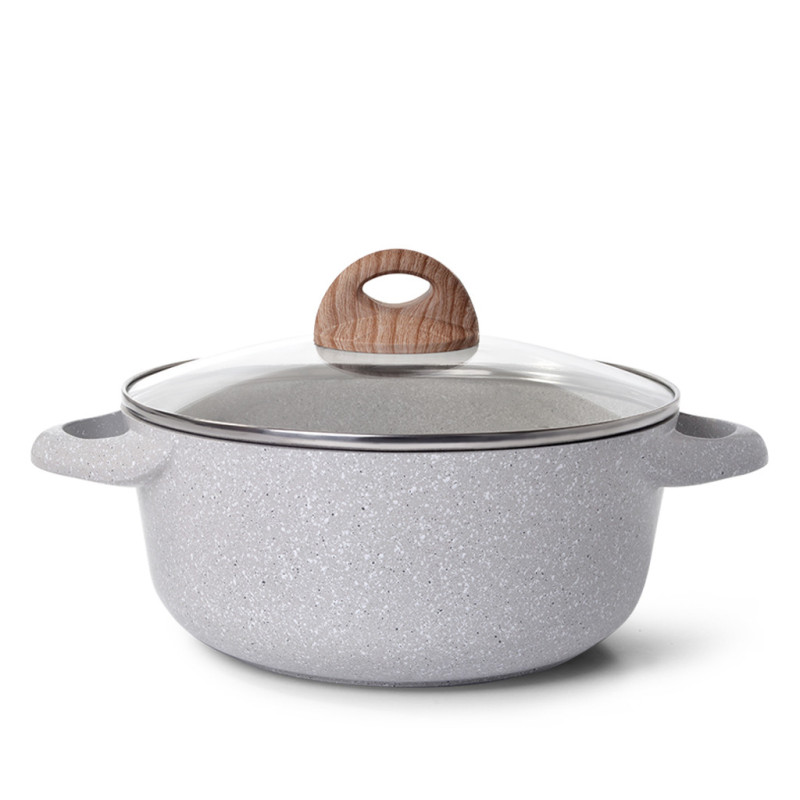 Stockpot BORNEO 28x12.5 cm / 6.5 LTR with glass lid with induction bottom (aluminium with non-stick coating)