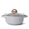 Stockpot BORNEO 28x12.5 cm / 6.5 LTR with glass lid with induction bottom (aluminium with non-stick coating)