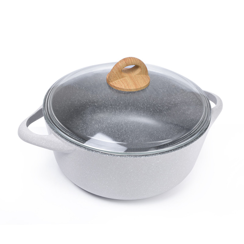 Stockpot SHADOW BORNEO 28x12.5 cm / 6.5 LTR with glass lid with induction bottom (aluminium with non-stick coating)