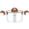 Stockpot ALTEA with 2 spouts with glass lid 18x10 cm / 2.5 LTR (stainless steel)