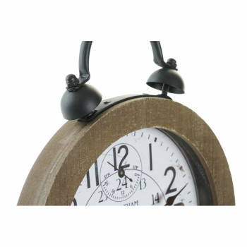 Table clock DKD Home Decor Natural MDF White Iron (24 x 5 x 30 cm),,,