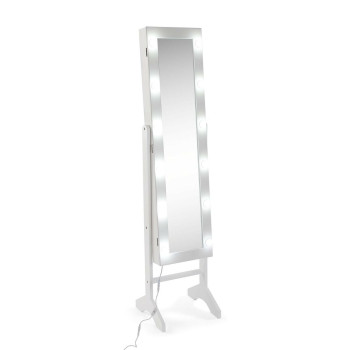 Настенное зеркало Versa Белый Зеркало Деревянный MDF 35 x 153 x 35,2 cm Шкатулка для драгоценностей на ножке