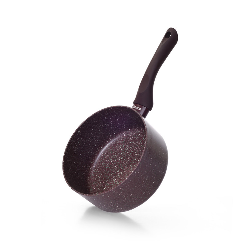 Sauce pan MOSSES STONE 16x8 cm / 1.5 LTR without glass lid with induction bottom (aluminium with non-stick coating)