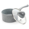 Sauce pan VULCANO 16x8 cm with glass lid with induction bottom (aluminium with non-stick coating)