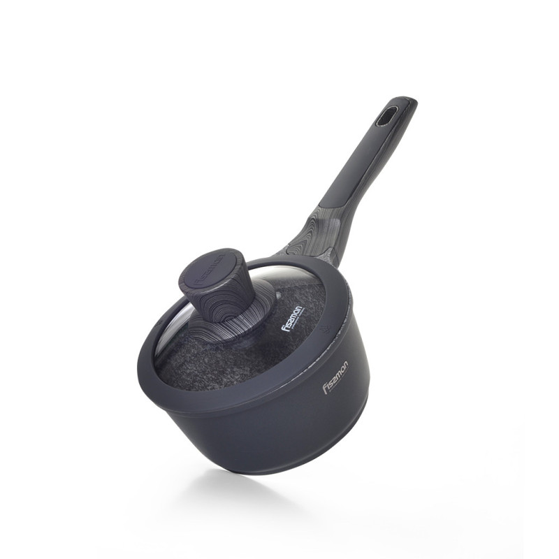 Saucepan PRESTIGE 16x8.5 cm / 1.4 LTR with glass lid and induction bottom (aluminium with non-stick coating)