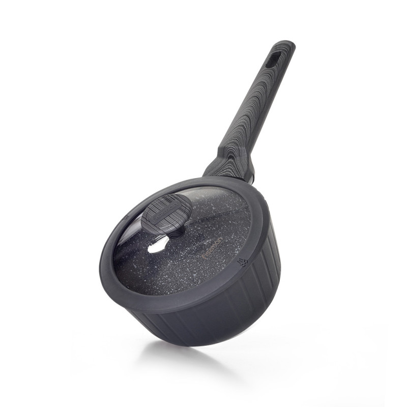 Saucepan MIDNIGHT SYDNEY 16x7.5 cm / 1.2 LTR with glass lid and induction bottom (aluminium with non-stick coating)