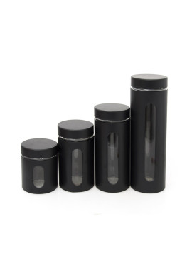 JORIS BLACK Stiklinis indas su metaliniu dangteliu 1200ml