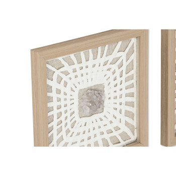 Set of 4 pictures Home ESPRIT Paper Crystal 22 x 2 x 22 cm,,,