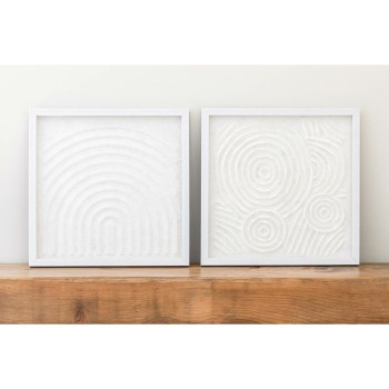 Set of 2 pictures Home ESPRIT Paper Crystal 35 x 2 x 35 cm,,,