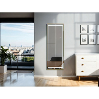 Длинное зеркало Home ESPRIT Позолоченный Алюминий 50 x 0,5 x 150 cm