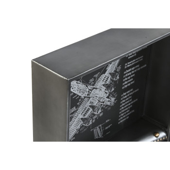 Wall Clock Home ESPRIT Golden Silver Metal Aeroplane Vintage 175 x 21 x 64 cm,,,