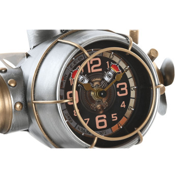 Table clock Home ESPRIT Golden Silver Aeroplane Vintage,,,